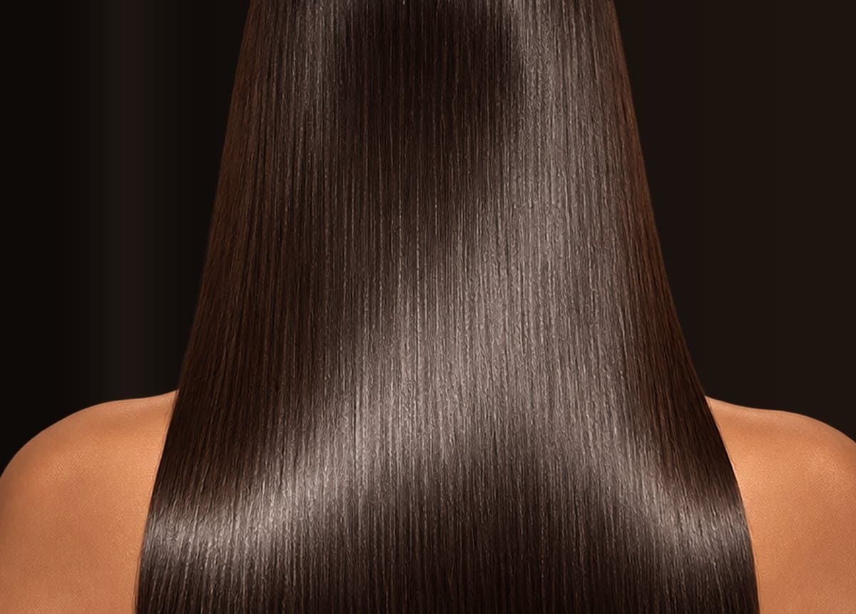 Long, sleek, straight hair seen from behind